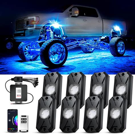 Amazon.com: YiLaie Rock Lights for Trucks, 8 Pods RGB LED .
